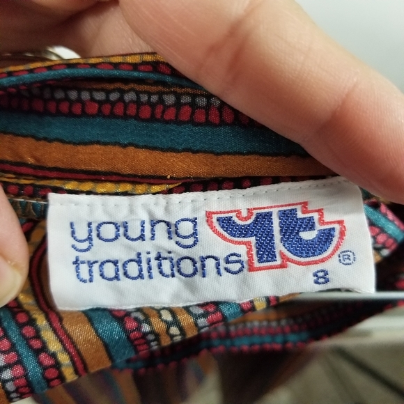 VINTAGE YOUNG TRADITIONS 2 PIECE STRIPED TOP/SKIRT - Picture 9 of 11